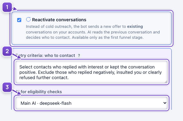 Enable re-engagement and define whom to contact